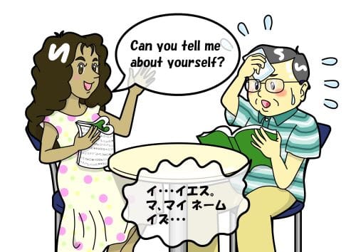 Man struggles with English