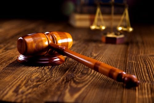 Judges wooden gavel, ambient light vivid theme