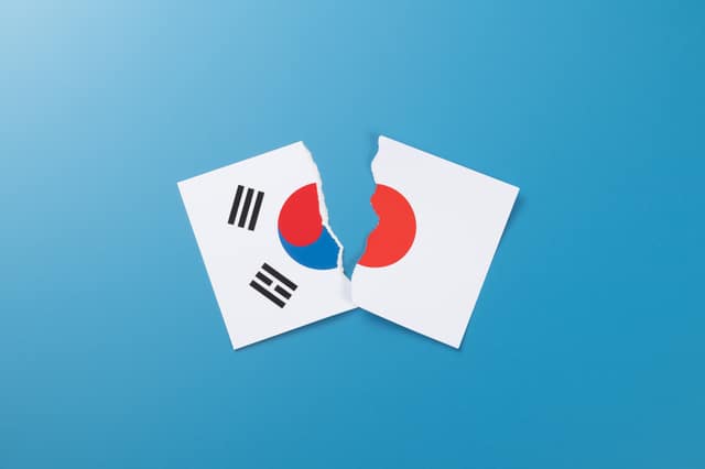 Japanese and Korean flags