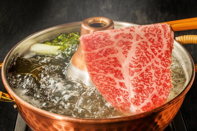 Shabu shabu - meat cooked in broth