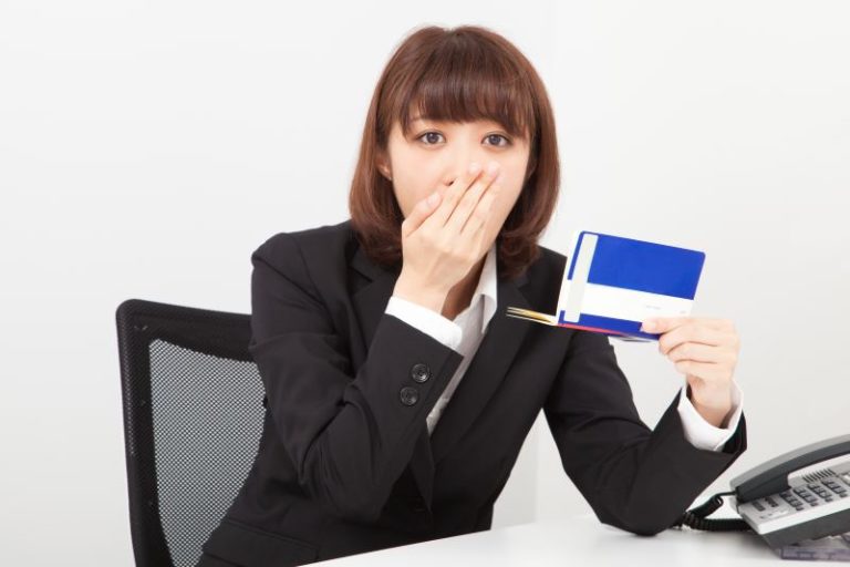 Woman with checkbook