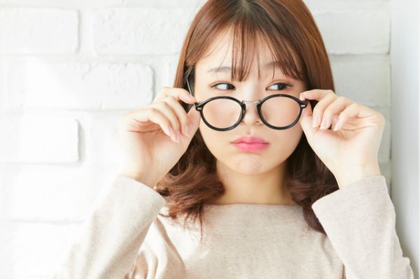Woman wearing glasses