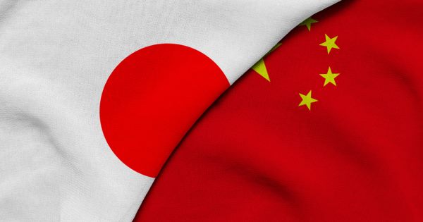 Japan and China flags