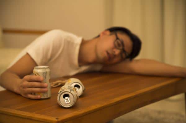 Man passed out from drinking