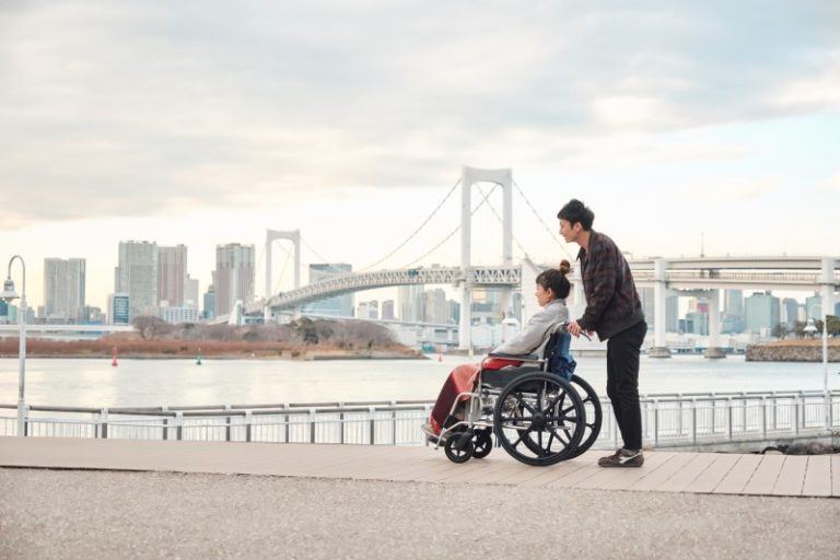 Woman in wheelchair