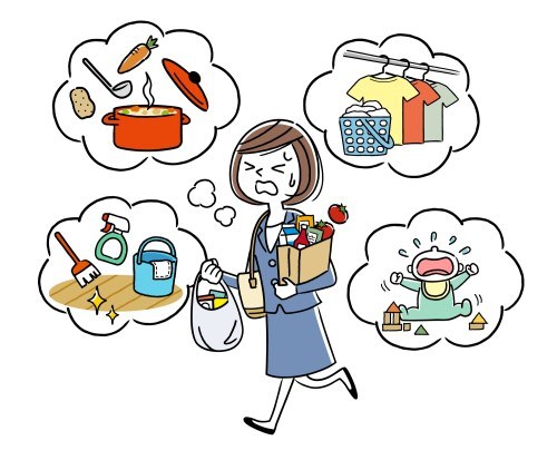 Woman juggling everything