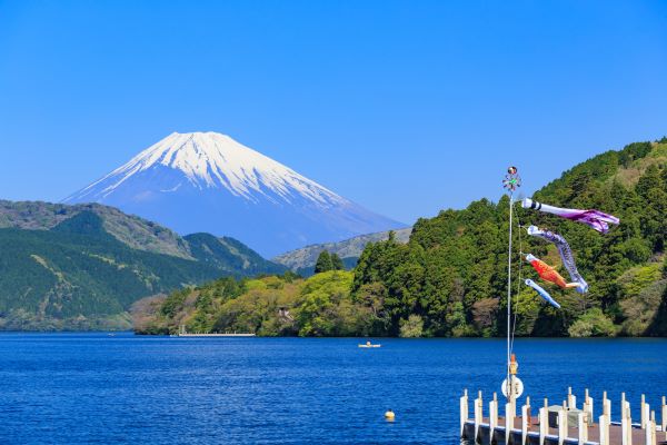 Mt. Fuji and carp streamers