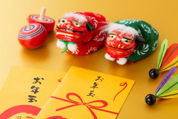 Holidays in Japan: New Years. Pictured: Otoshidama - envelopes of money for kids