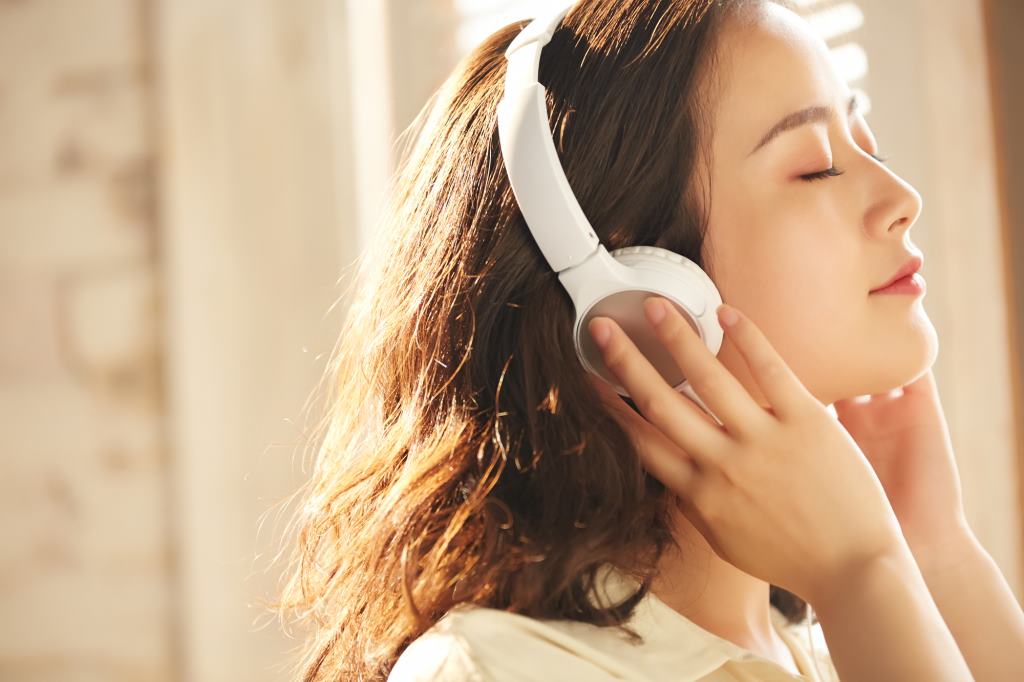 Woman listening to music
