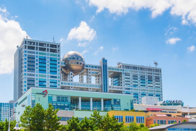 Duji TV station building in Odaiba, Tokyo, Japan