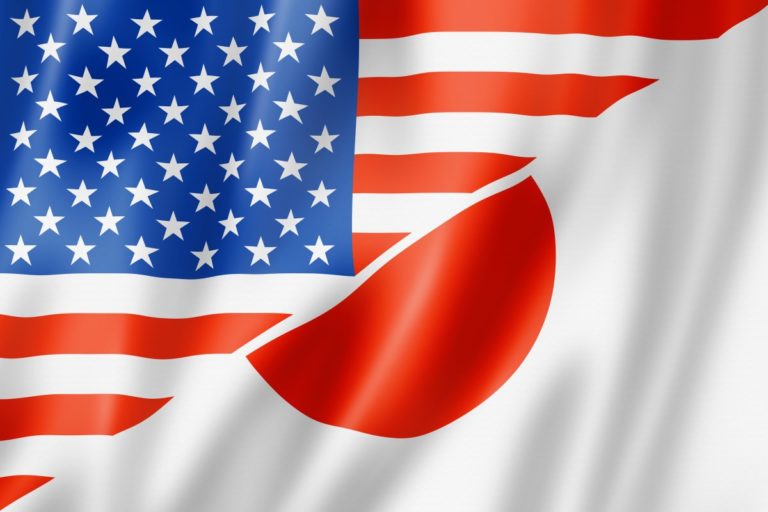 US and Japan flags
