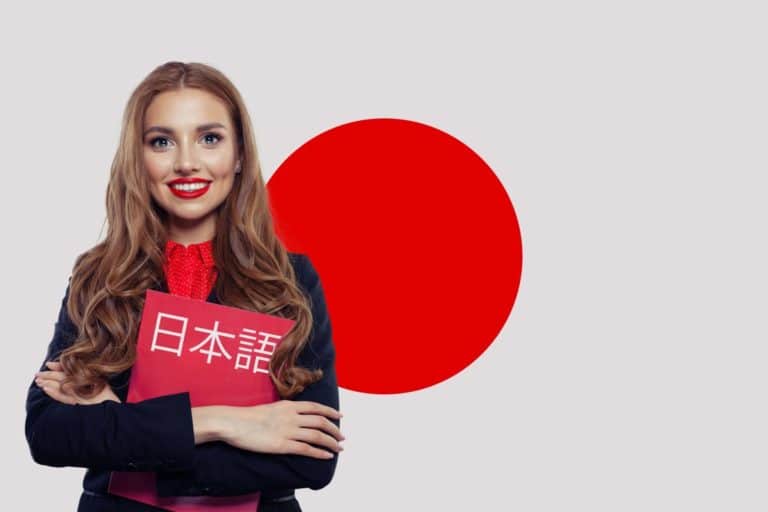 Woman studying Japanese