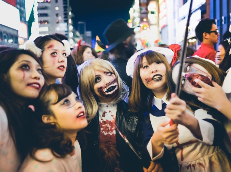 Halloween goers in Osaka