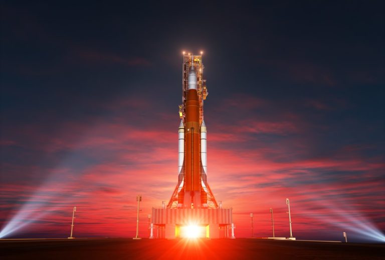 Rocket on launchpad
