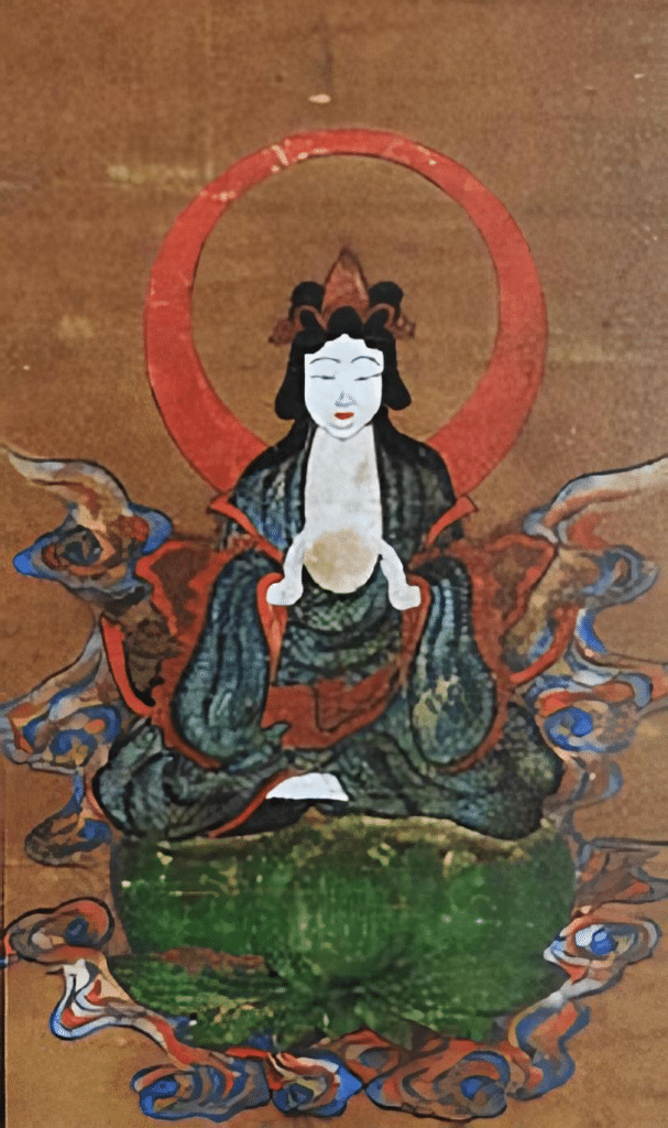 A rare image from antiquity portraying the Japanese moon god Tsukuyomi-no-Mikoto.
