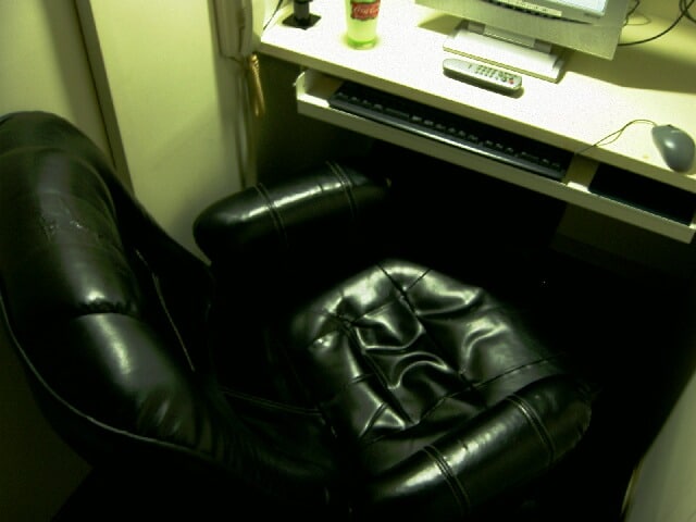 The interior of an internet cafe. Many homeless spend their nights in such spaces.