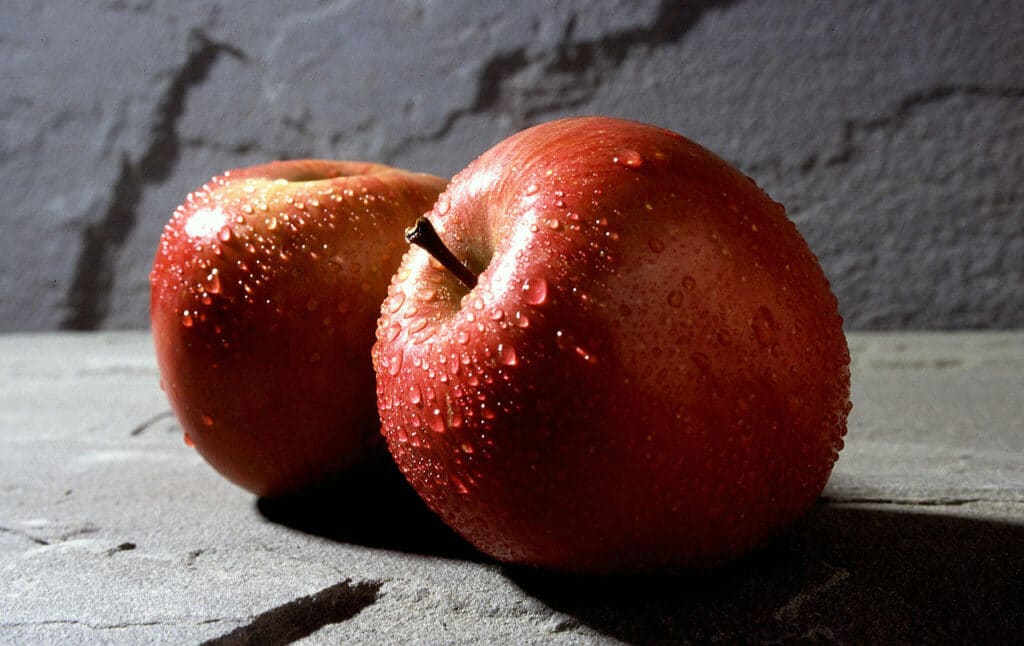 Modern Fuji apples, whose name derives from Fujisaki, Aomori Prefecture.
