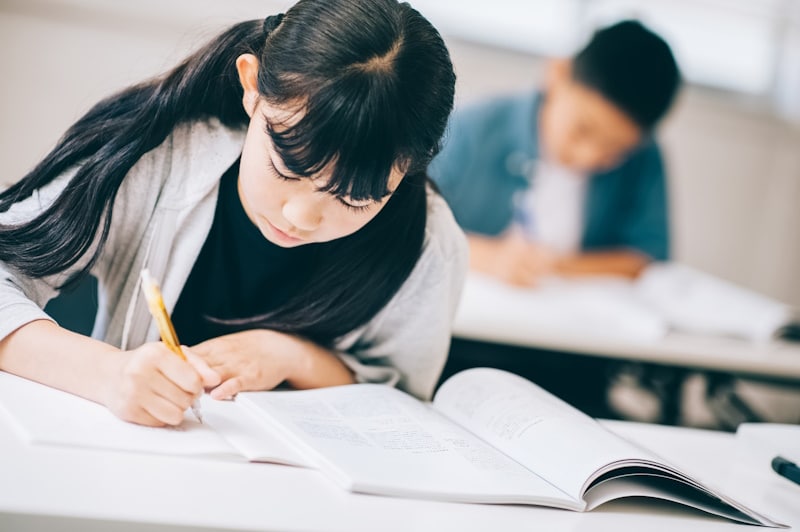 Cram for the JLPT - picture of serious student studying