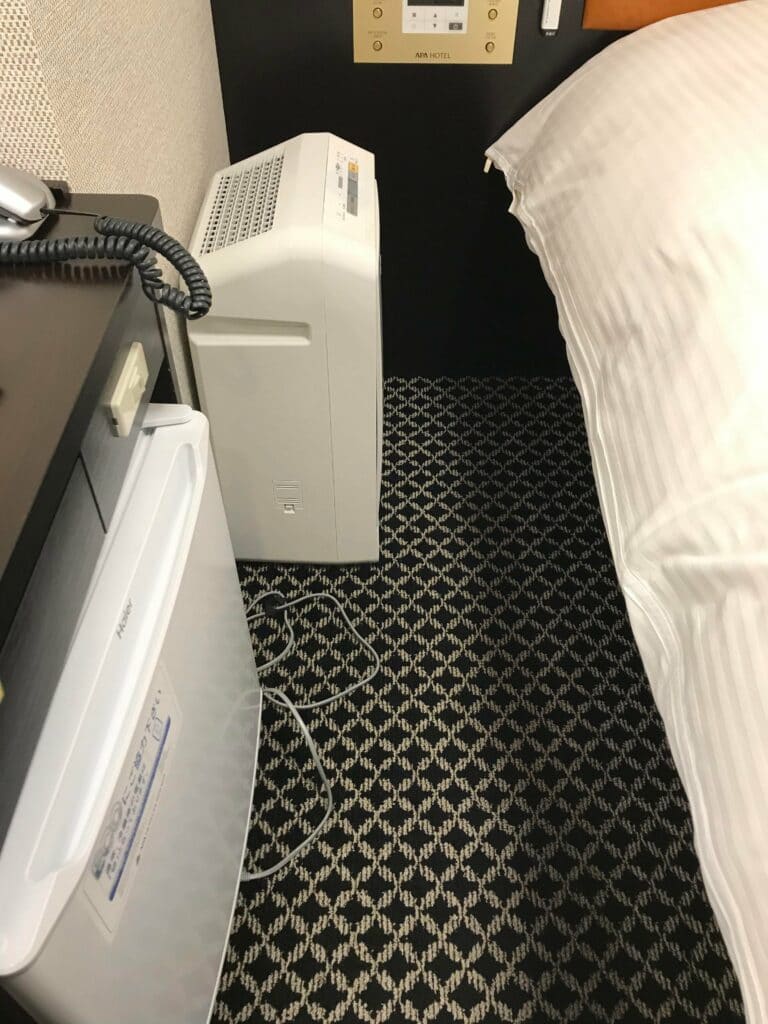 A room at a government-mandated quarantine hotel in Tokyo.