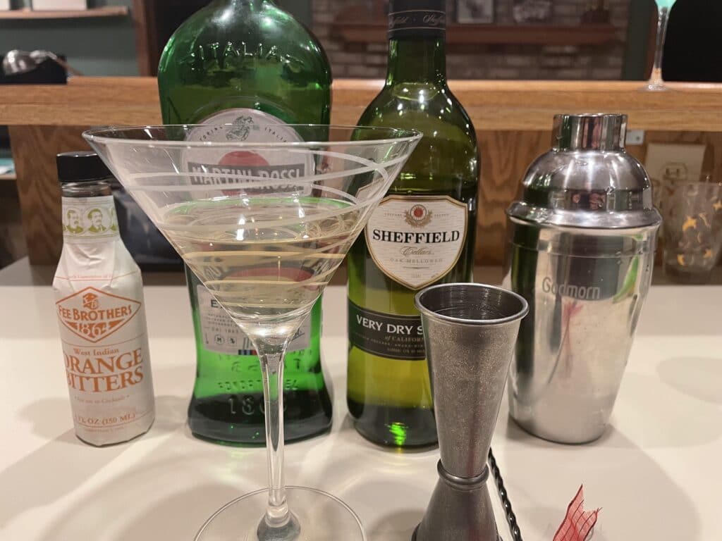 The Japanese cocktail known as the Bamboo.