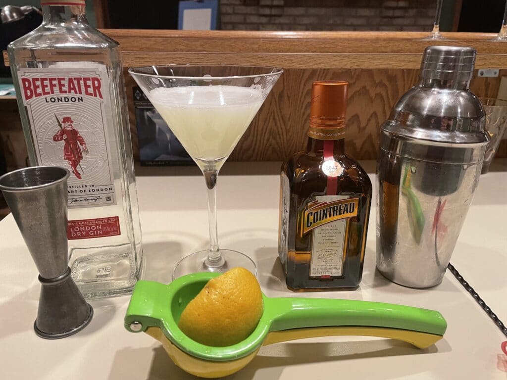 Our author's attempt at a White Lady cocktail.