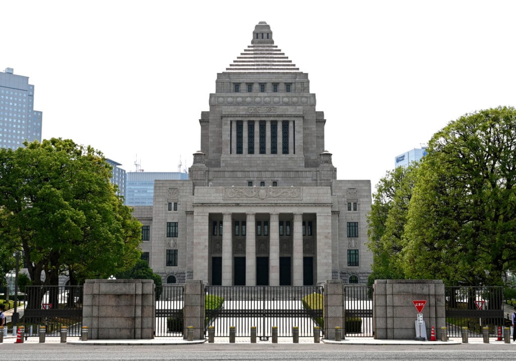 The National Diet Building in Tokyo, symbol of the government now engaged in structuring the reopening of Japan.