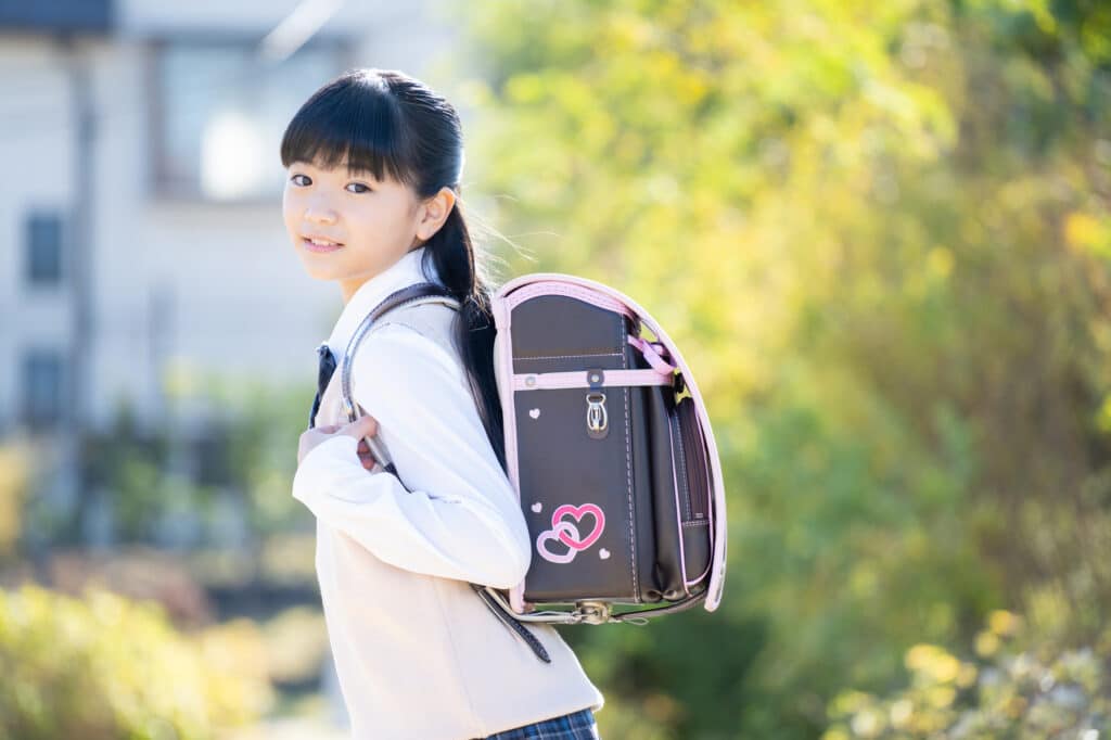 Girl carrying randoseru backpack