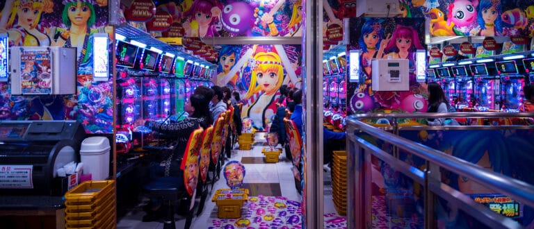 People playing pachinko