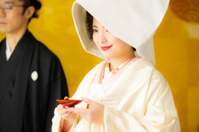 Japanese woman at her wedding