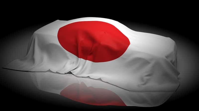 Car wrapped in Japanese flag