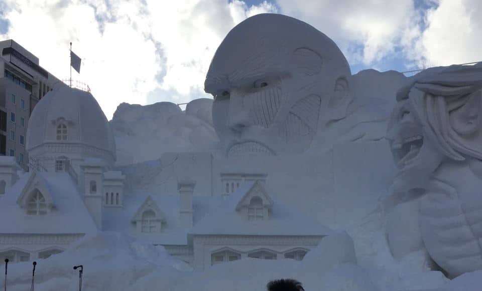 Attack on Titan snow sculpture