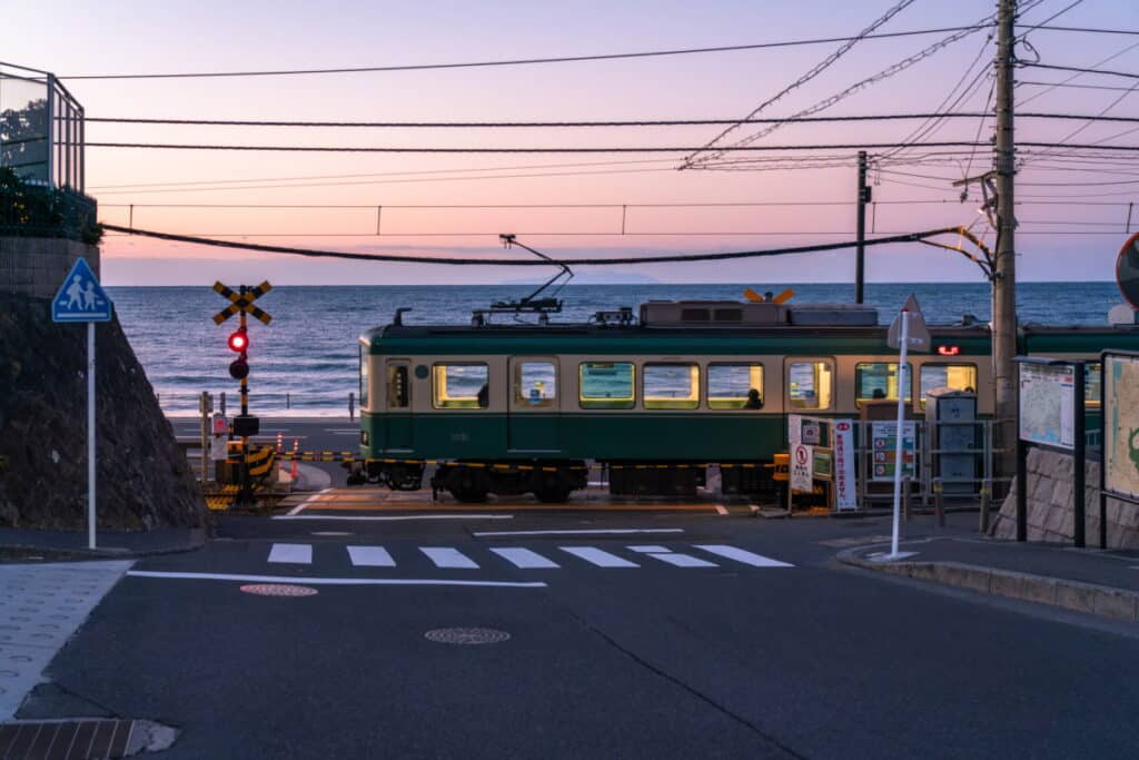 Rail crossing in Enoshima, Kamakura