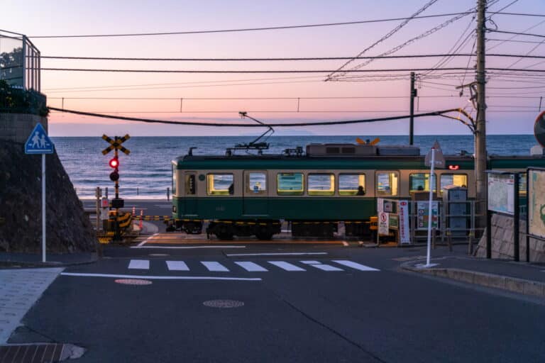 Rail crossing in Enoshima, Kamakura