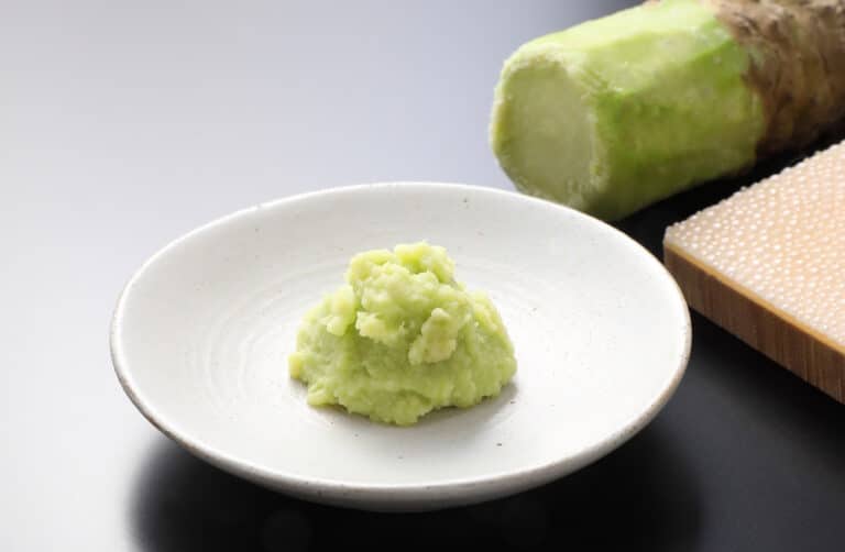 Wasabi ground and set on a plate