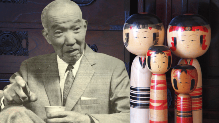 Mihara Ryokichi and kokeshi dolls