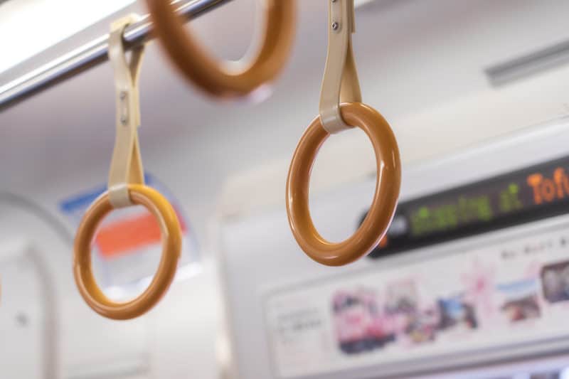 Straps inside of train (chikan - public groping assault - article)