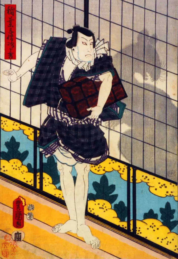Ukiyo-e depiction of a kabuki performer in the role of Nezumi Kozo, legendary Edo-era thief.