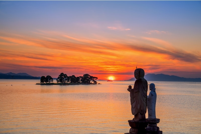 Lake Shinji, Matsue, Shimane Prefecture, Japan. 