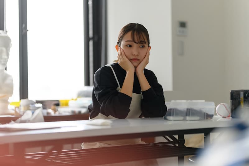 Woman looking depressed