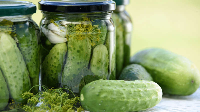 Pickles in jar