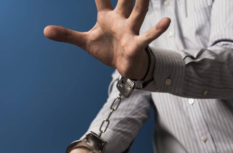 Man protesting his arrest