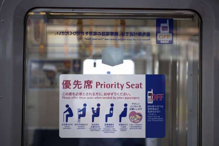 Priority seating on subway train