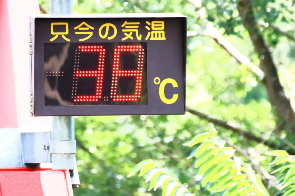 Temperature readout showing 38 degrees Celsius 