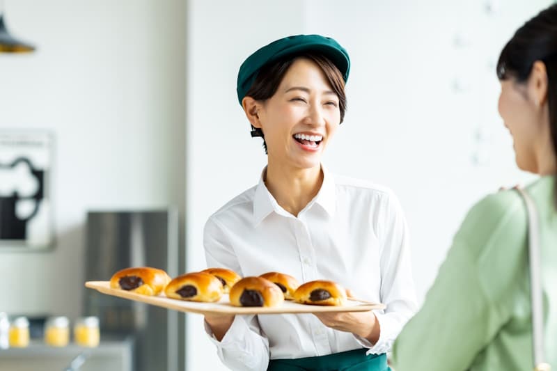 Woman holding chocolate bread