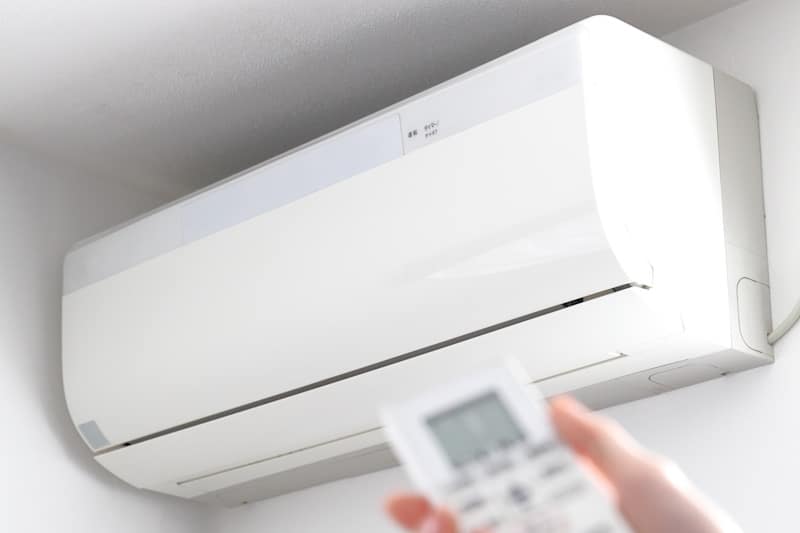 Standard wall-mounted air conditioning unit in Japan