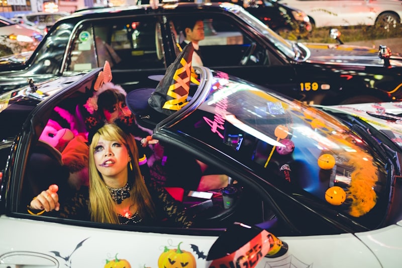 OSAKA,JAPAN - OCTOBER 31 2015 : Dotonbori shopping street in Osaka crowded with people wearing Halloween costumes and makeup, on October 31, 2015 in OSAKA.