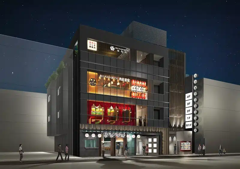 The planned new Hanamichi building in Kabukicho, the new home of Coffee Seibu.