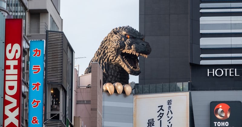 Godzilla menacing Shinjuku