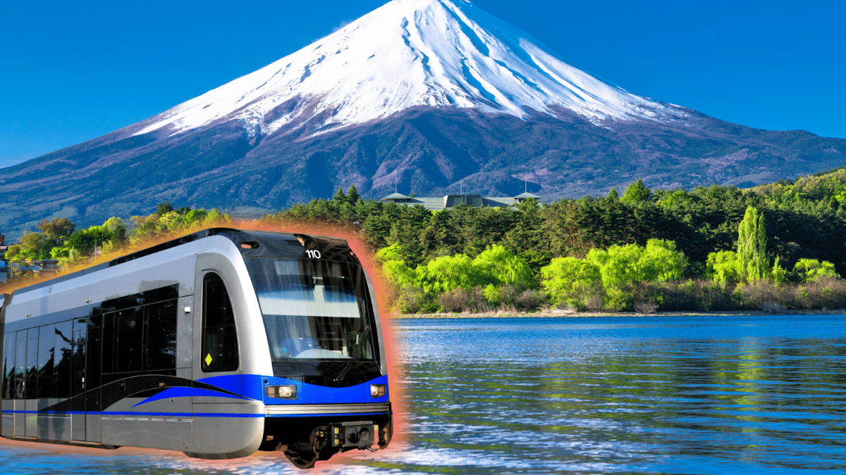 Light rail on Mt. Fuji