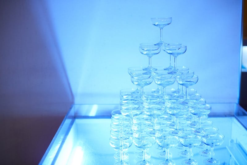 Champagne tower used in cabaret clubs and host clubs